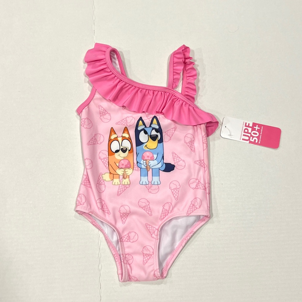 Bluey Pink Ruffle Ice Cream Swimsuit